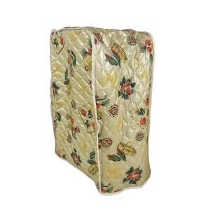 Vintage 1970s Quilted Vinyl Blender Cover –Yellow, Green, Orange Retro Appliance